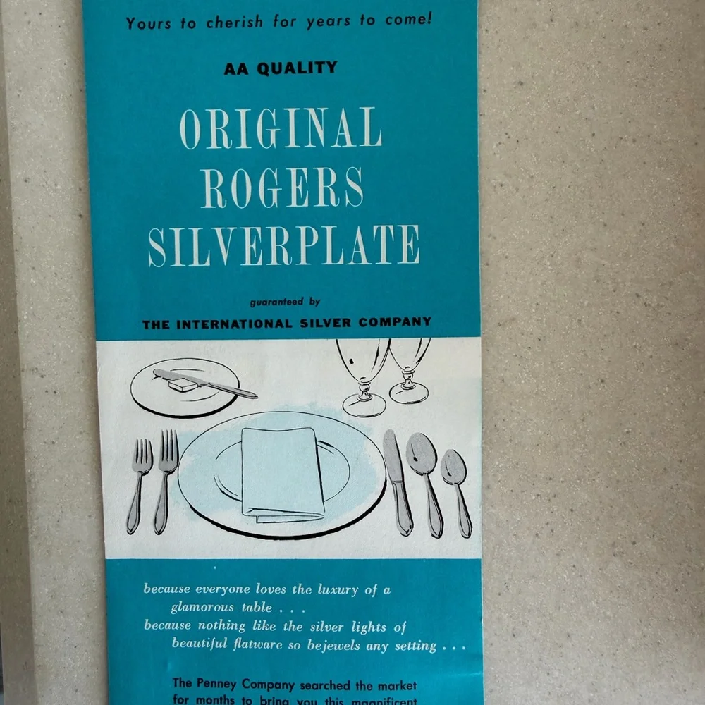 Vintage 50’s WM. Roger’s Mfg. Co. Silverware Set W/ Certificate 55 Pcs